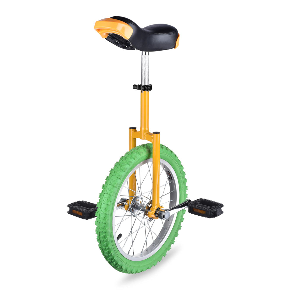 Yescom 16 inch Unicycle Wheel Frame Color Optional, Yellow & Green Image