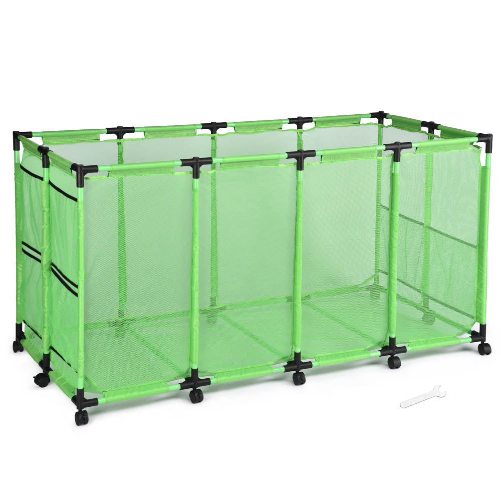 Yescom 65" Pool Toy Storage Large Rolling Cart Mesh Bin, Green Image