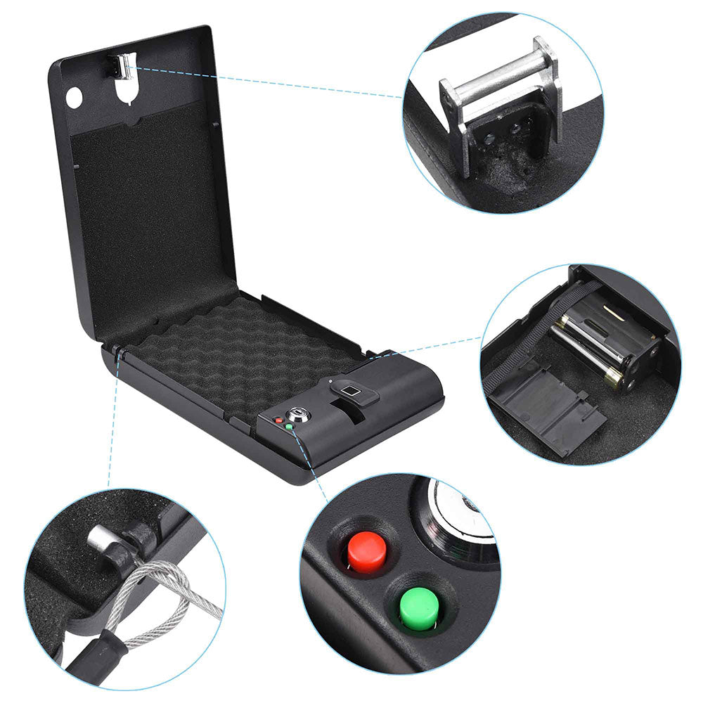 Yescom Electronic Fingerprint Safe Box Pistol Office Car Image