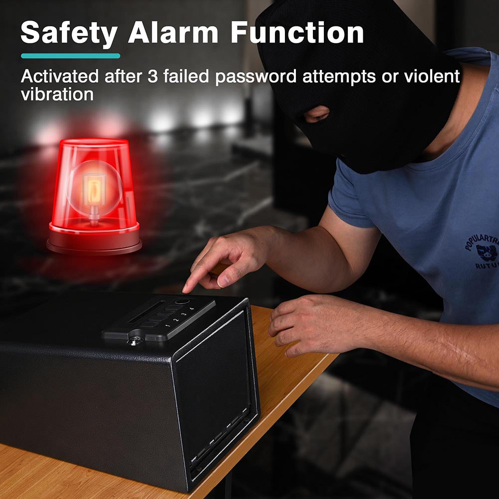 Yescom Pistol Safe Electronic Fingerprint Safe with Alarm Function Image