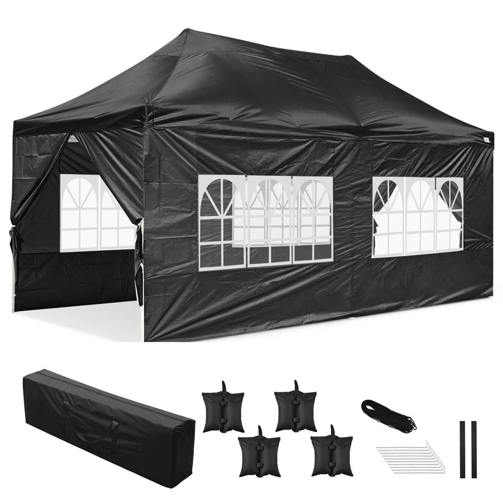 black canopy tent Yescom 10'x20' Waterproof Ez Pop Up Canopy Tent Shelter
