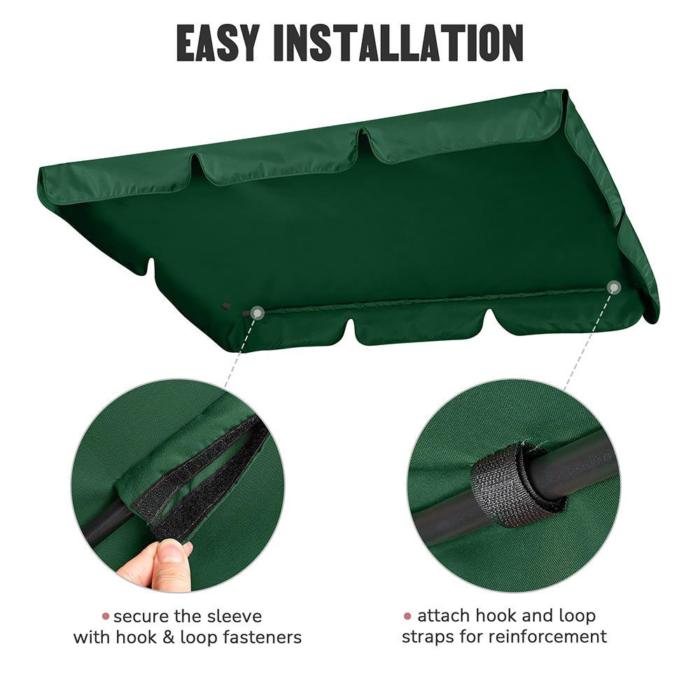Veranda Swing Canopy vervanging waterdichte schommel top cover duurzame 210D Oxford doek weerbestendig voor patio tuin patio schommel stoel (maat Veranda Swing Canopy vervanging waterdichte schommel top cover duurzame 210D Oxford doek weerbestendig voor patio tuin patio schommel stoel (maat