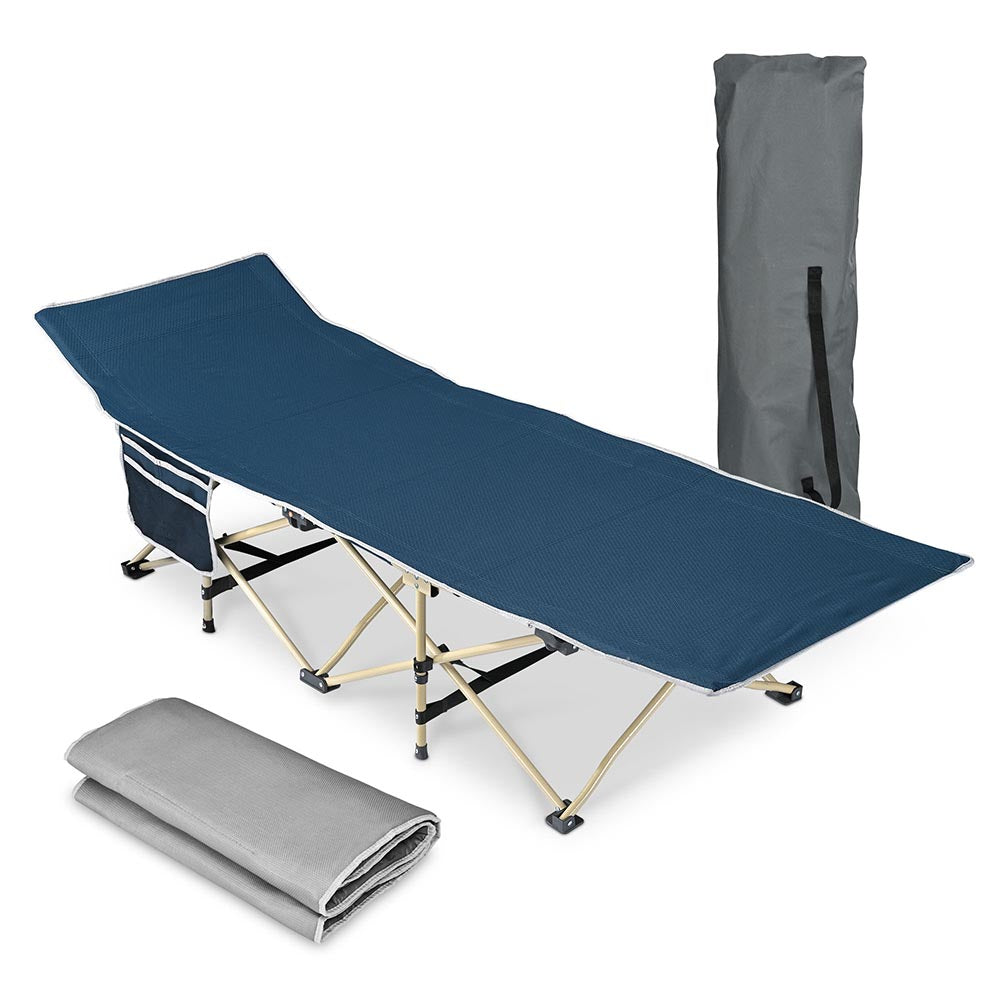 Yescom Folding Camping Cot Travel Sleeping Bed, Blue Image