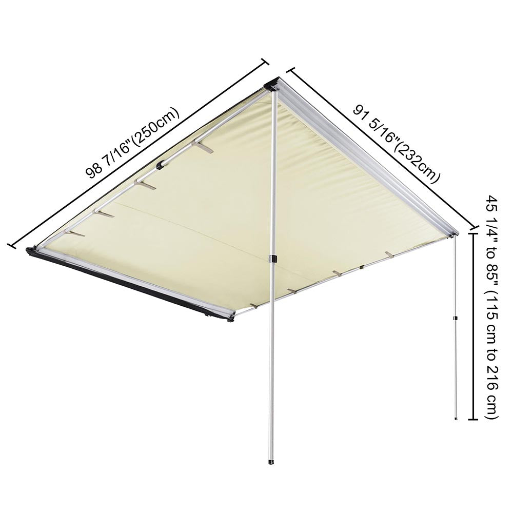 Yescom Awning 8' 2" x 7' 7" Vehicle Rooftop Side Tent Shade Image