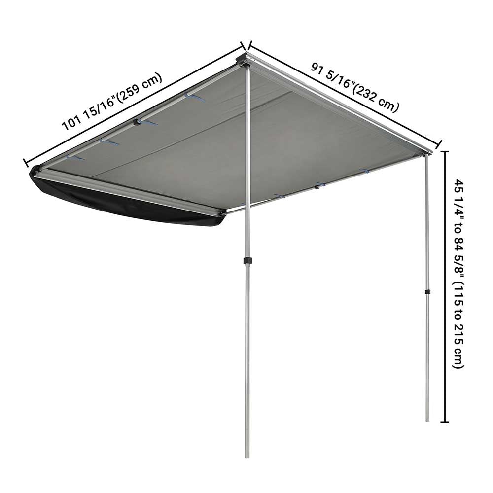 Yescom Awning 8' 2" x 7' 7" Vehicle Rooftop Side Tent Shade Image