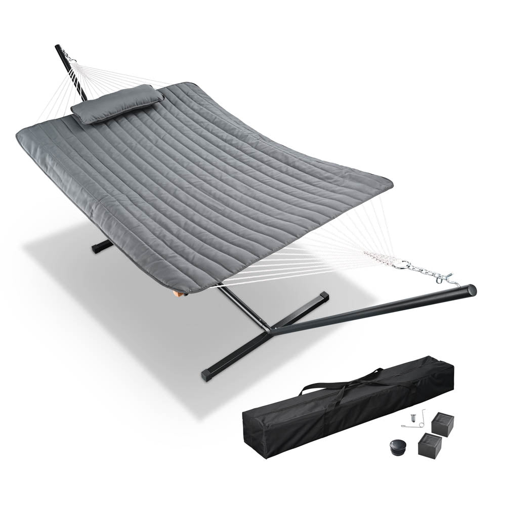 Yescom Double Hammock with Stand Net Underquilt, Gray Image
