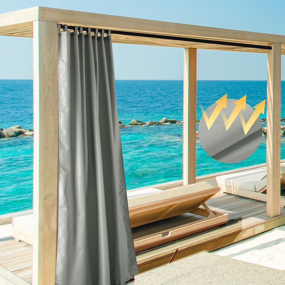 Yescom 2-Pcs Outdoor Tab Top Curtain Panel, 54Wx84L Image
