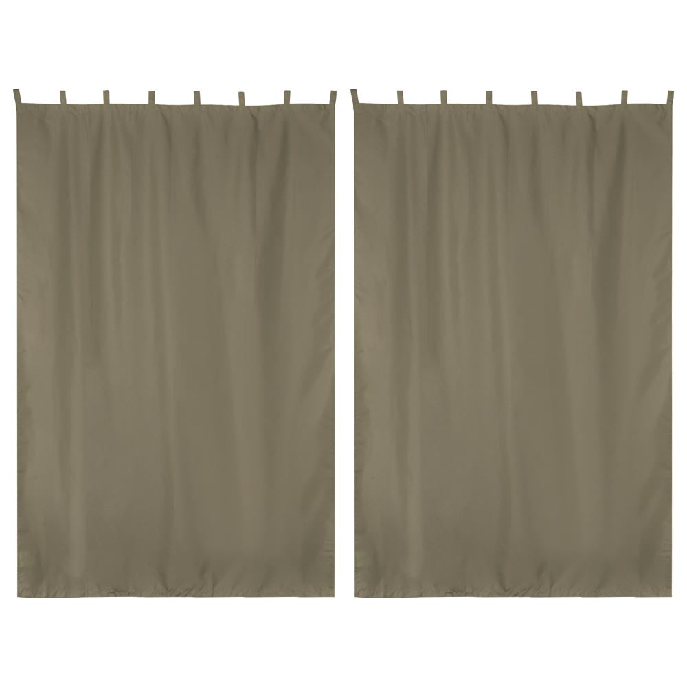 Yescom 2-Pcs Outdoor Tab Top Curtain Panel, 54Wx84L, Brown Image