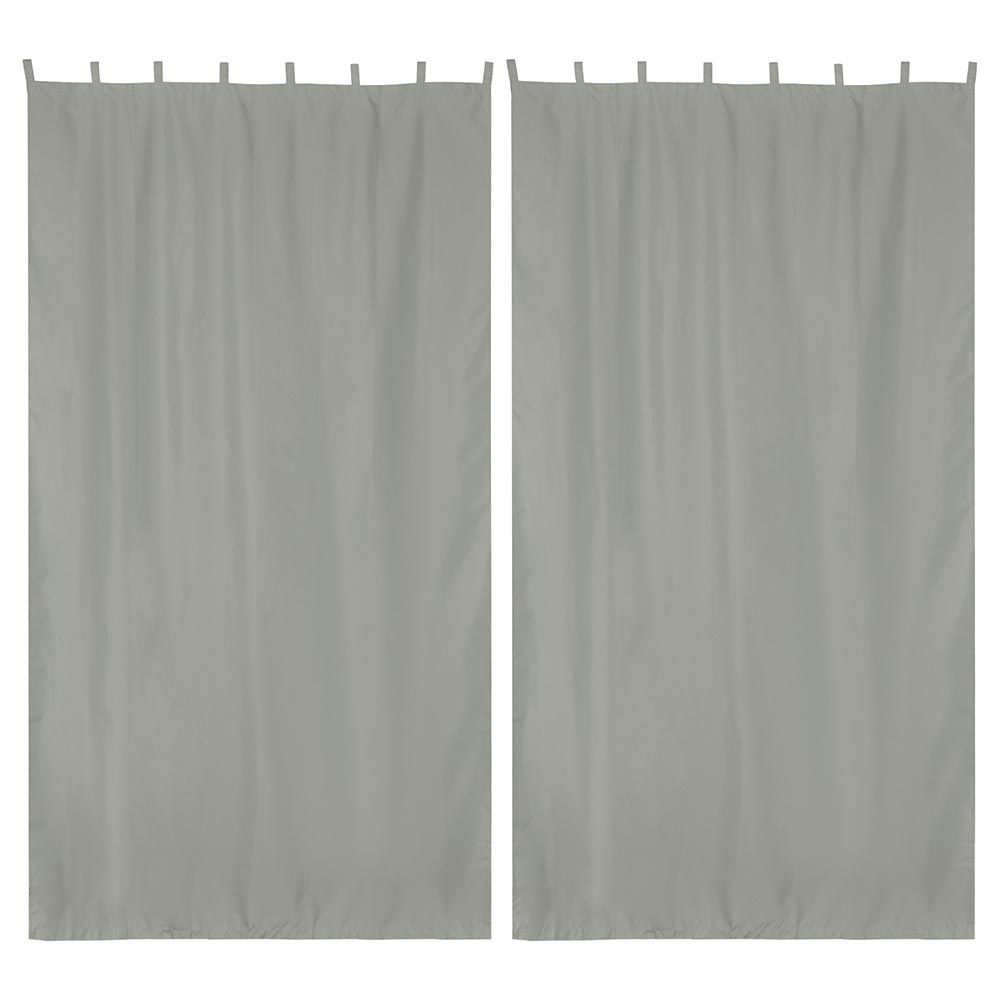 Yescom 2-Pcs Outdoor Curtain Panel, Tab Top, 54Wx120L,Gray Image