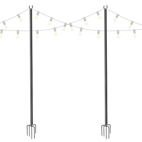 Yescom 10 ft String Light Poles with Hook & Stakes Image
