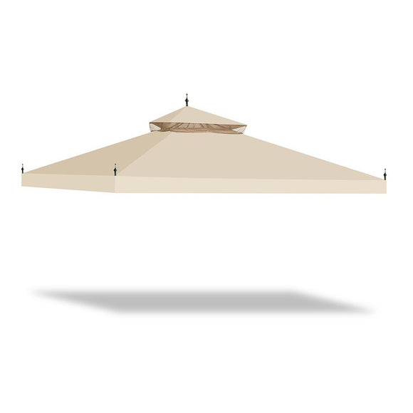 Yescom 10' x 10' Beige Gazebo Canopy Replacement Top 2-Tier Image