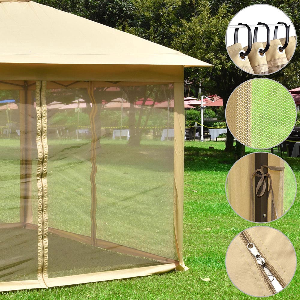 Yescom 11'x11' Ez Pop Up Canopy Gazebo Tent with Sidewalls Net Image