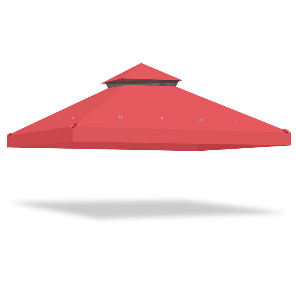 Yescom 10' x 10' Gazebo Canopy Replacement 2-Tier for Crescent, Red Image