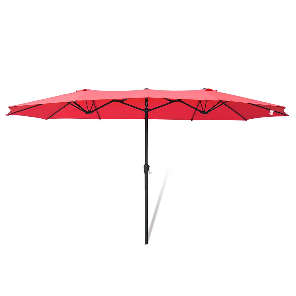 Yescom 15x9 ft Patio Rectangular Market Umbrella w/ Wind Vent, Red Image