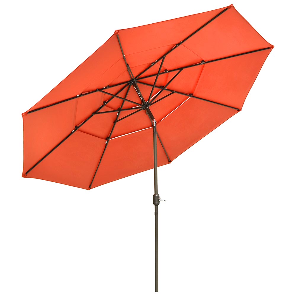 Yescom 11ft 8-Rib Patio Outdoor Market Umbrella 3-Tiered Tilt, Cherry Tomato Image