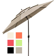 Yescom 11ft 8-Rib Patio Outdoor Market Umbrella 3-Tiered Tilt Image
