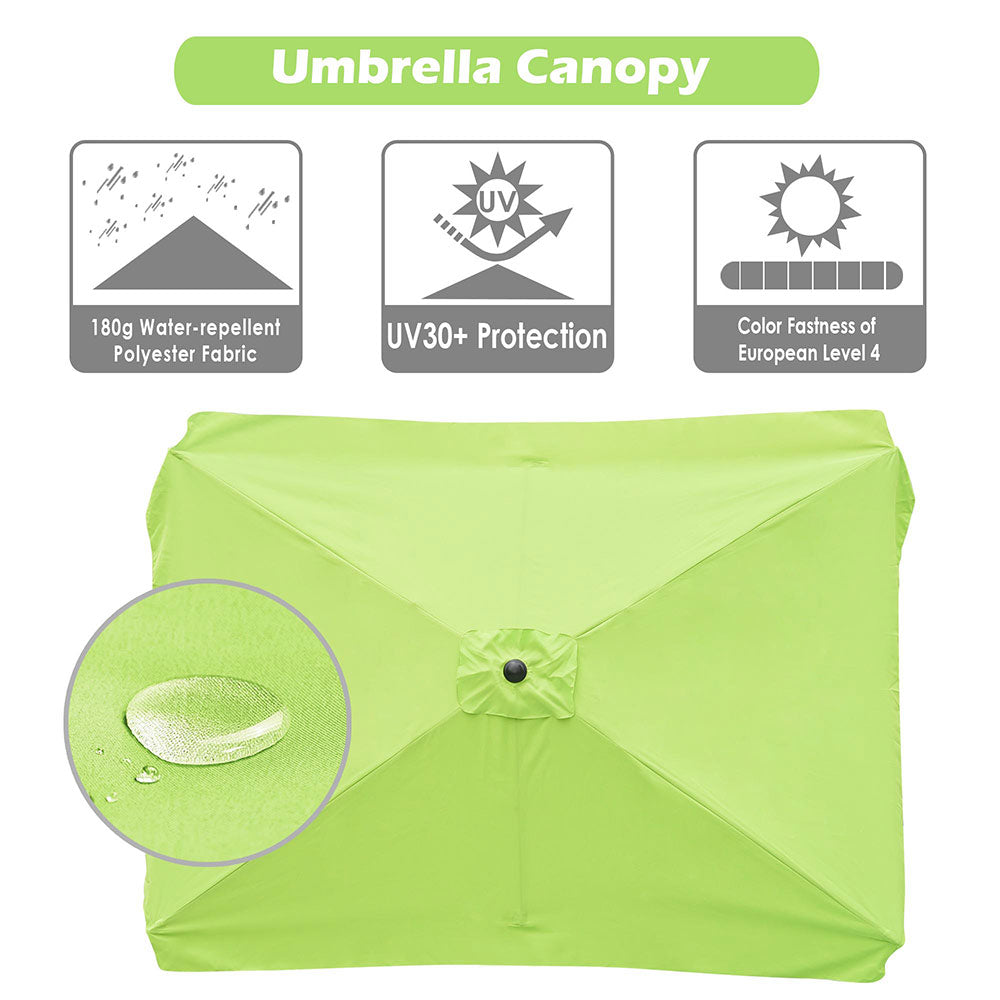 10x6 patio umbrella 10x6.5FT Rectangular Outdoor Umbrella, Solar LED Lighted Outdoor Table Umbrella, Patio Market with Crank & Tilt Waterproof Fade Resistant for Pool Garden Deck Backyard which can be mounted with the bulb facing up or down depending on your needs Rectangular Patio Umbrella Canopy 10x6.5ft