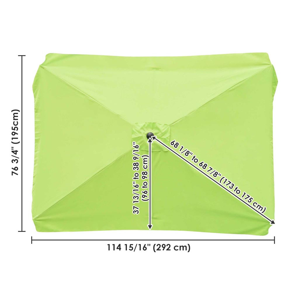Yescom 10x6.5ft Canopy Replacement for Patio Rectangle Market Umbrellas, Lime Image
