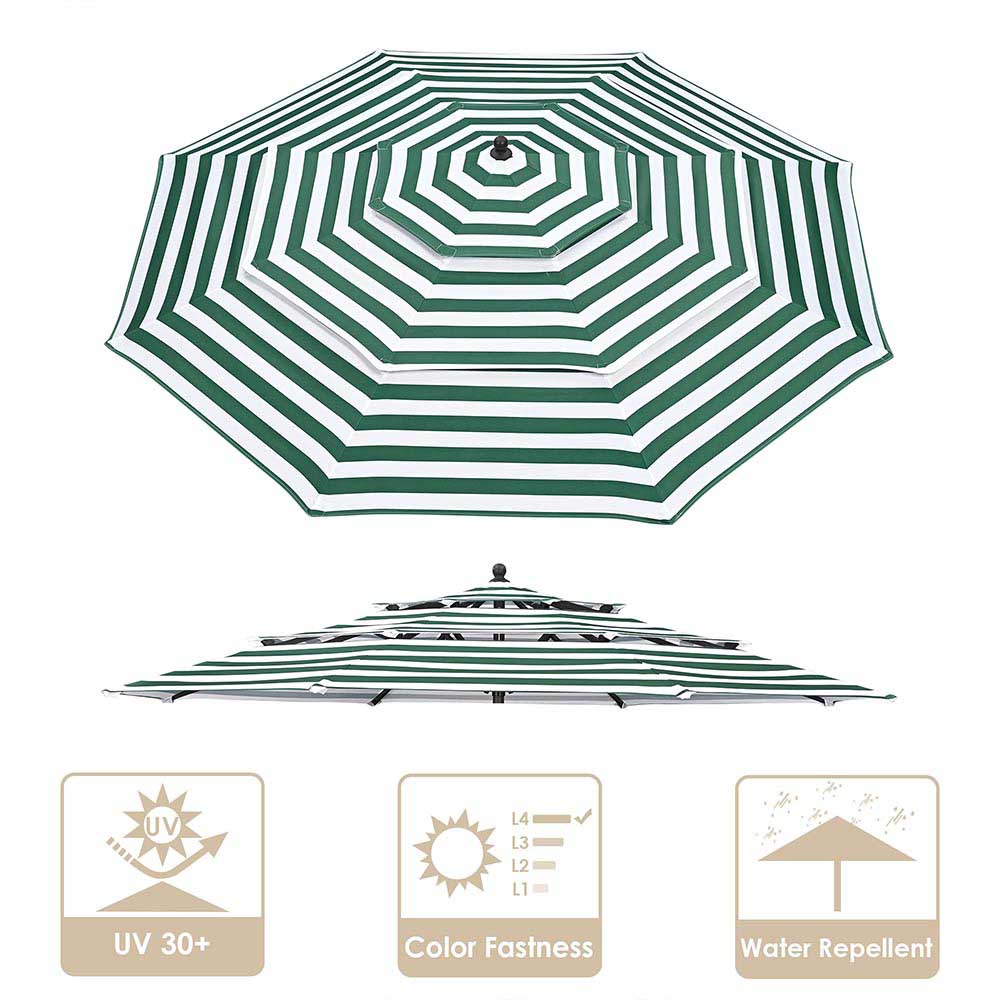 10' patio umbrella replacement canopy Yescom 10' Outdoor Patio Umbrella Replacement Canopy 3-Tiered 8-Rib