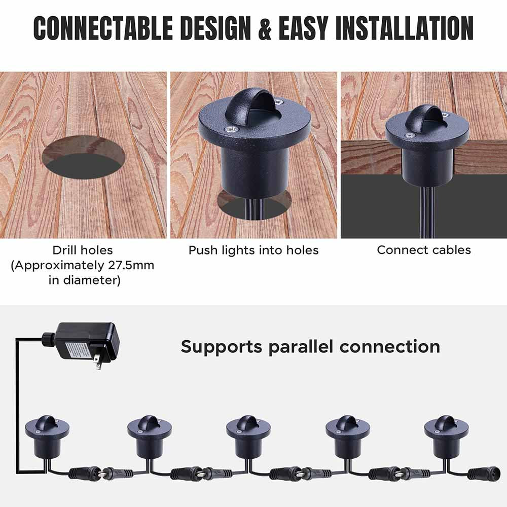 Yescom Recessed LED Deck Light 10Pack Step Patio Image