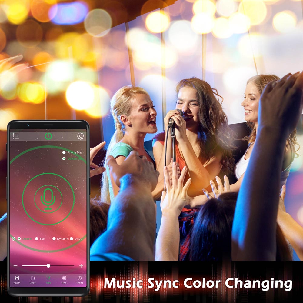 Yescom 32ft LED Strip Lights Bluetooth App Music Remote Multi-Color Image