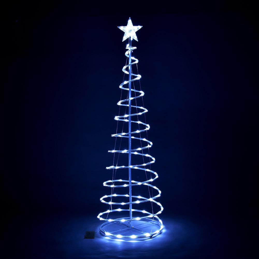 Yescom 5' Lighted Spiral Christmas Tree LED Decor Battery Powered, Cool White, 1ct/pk Image
