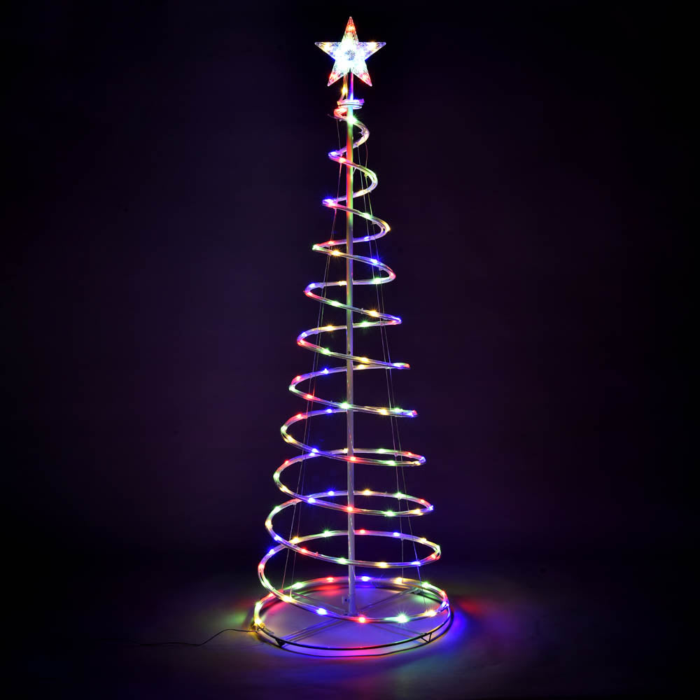 Yescom 5' Lighted Spiral Christmas Tree USB Powered, RGB, 1ct/pk Image