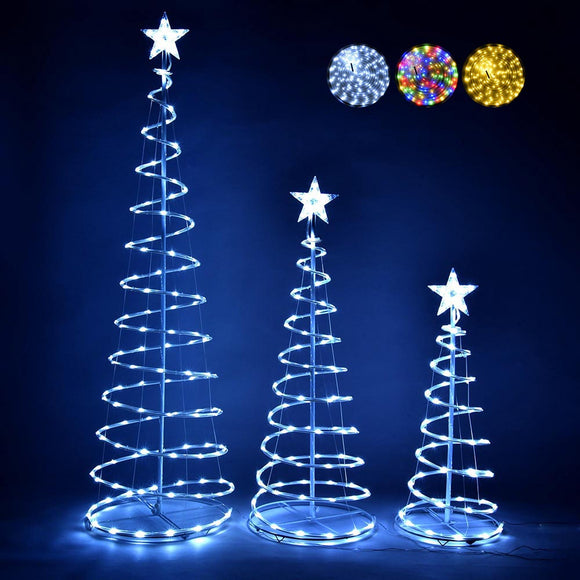 Yescom Lighted Spiral Christmas Trees 6' 4' 3' Cable Powered Image