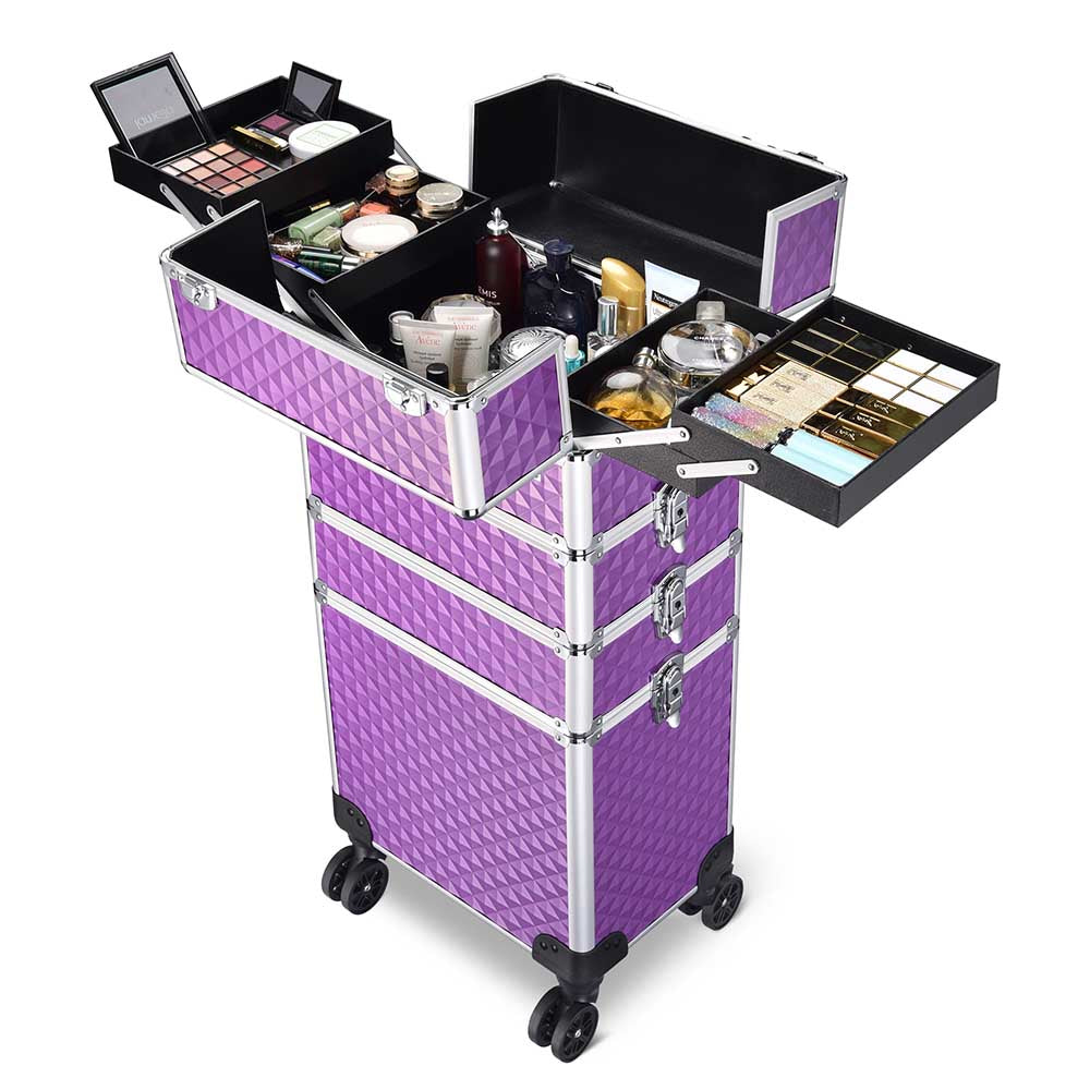 Yescom 4 in 1 Rolling Makeup Case Nail Hair Tools Organizer Image