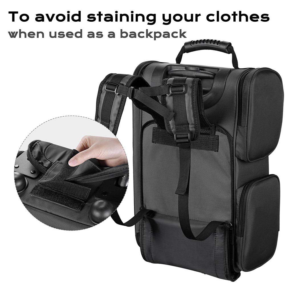 Yescom Rolling Makeup Backpack with 5 Clear Pouches Image