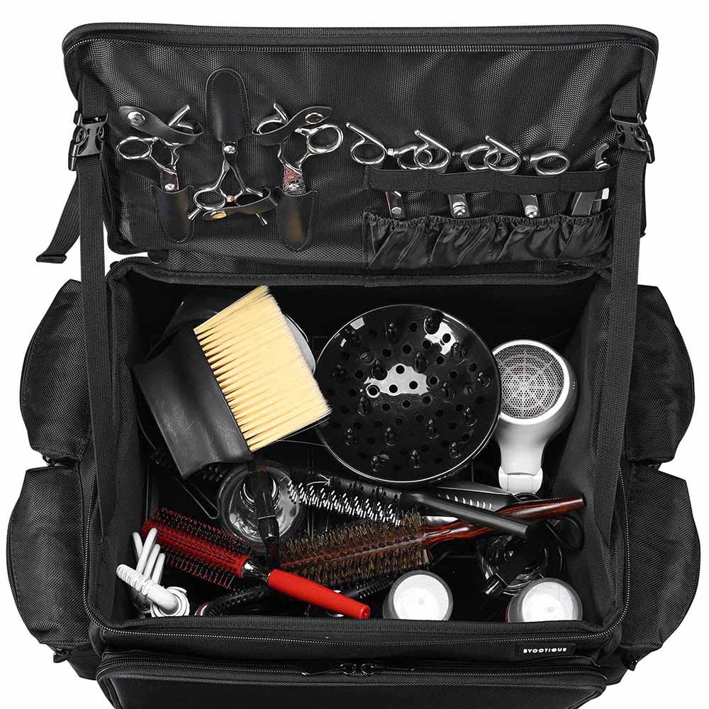 Yescom Hairdresser Suitcase on Wheels for Hairstylist Makeup Artist Image