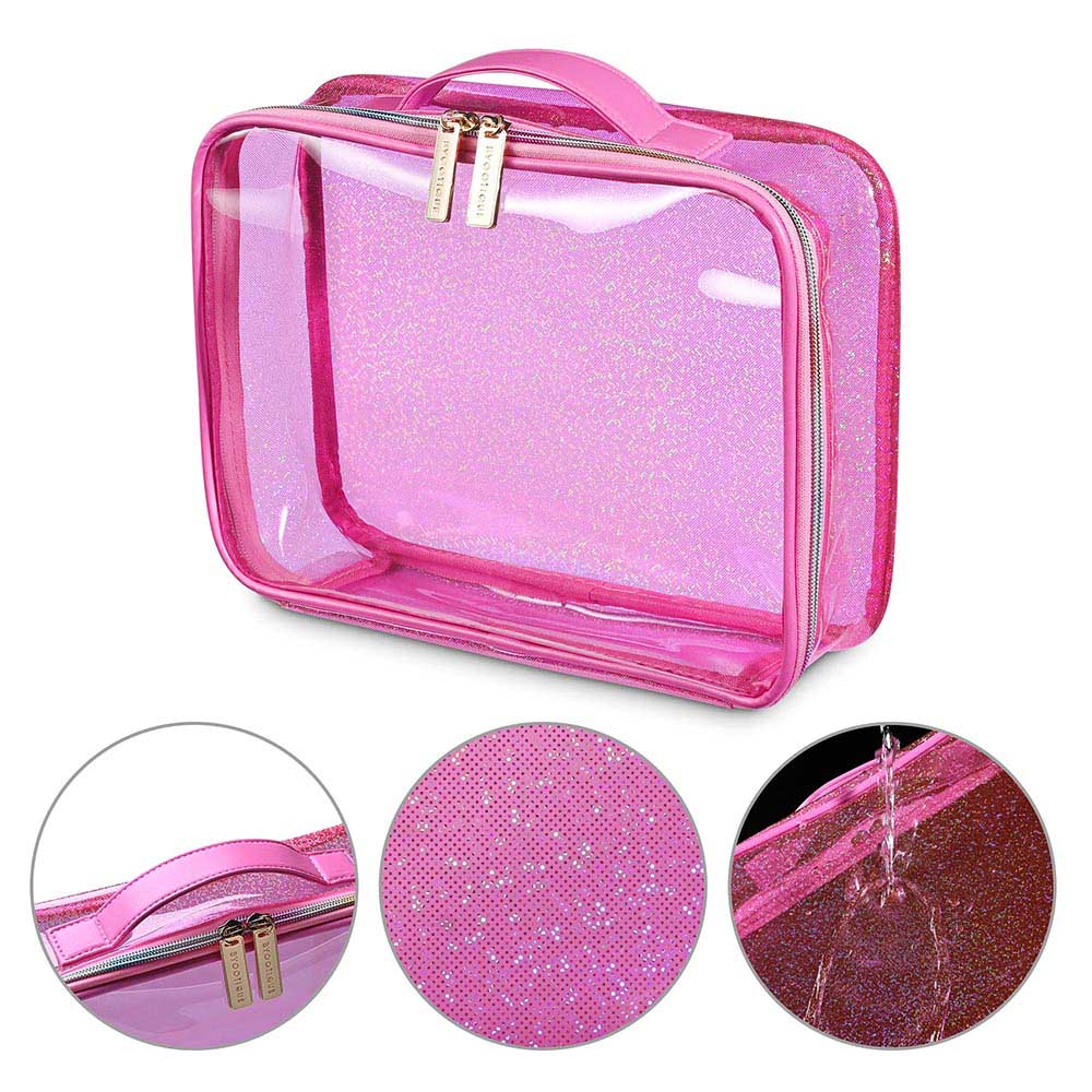 clear pvc travel toiletry bag Byootique Clear Makeup Bags Travel Toiletry Pouch 2ct/pk