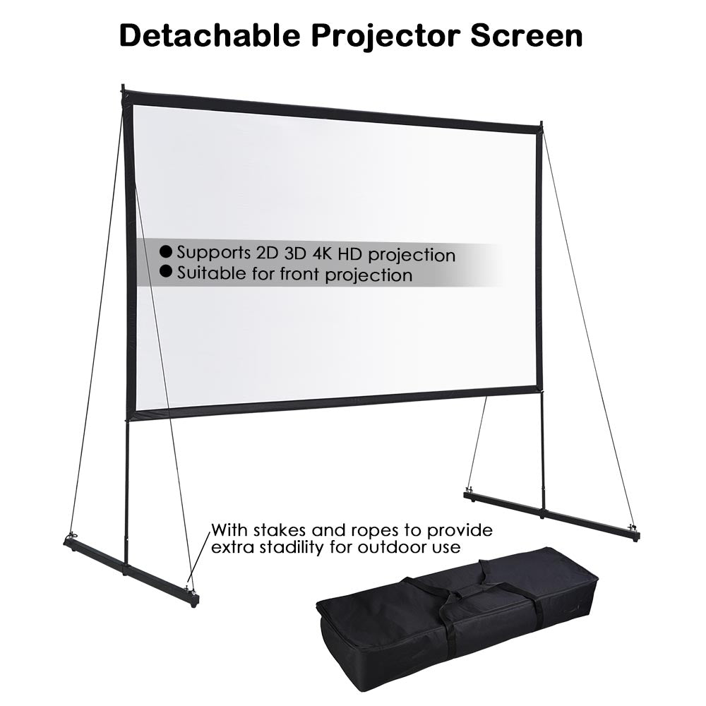 Yescom Outdoor Portable Projection Screen PVC w/ Metal Stand 100in 16:9 Image