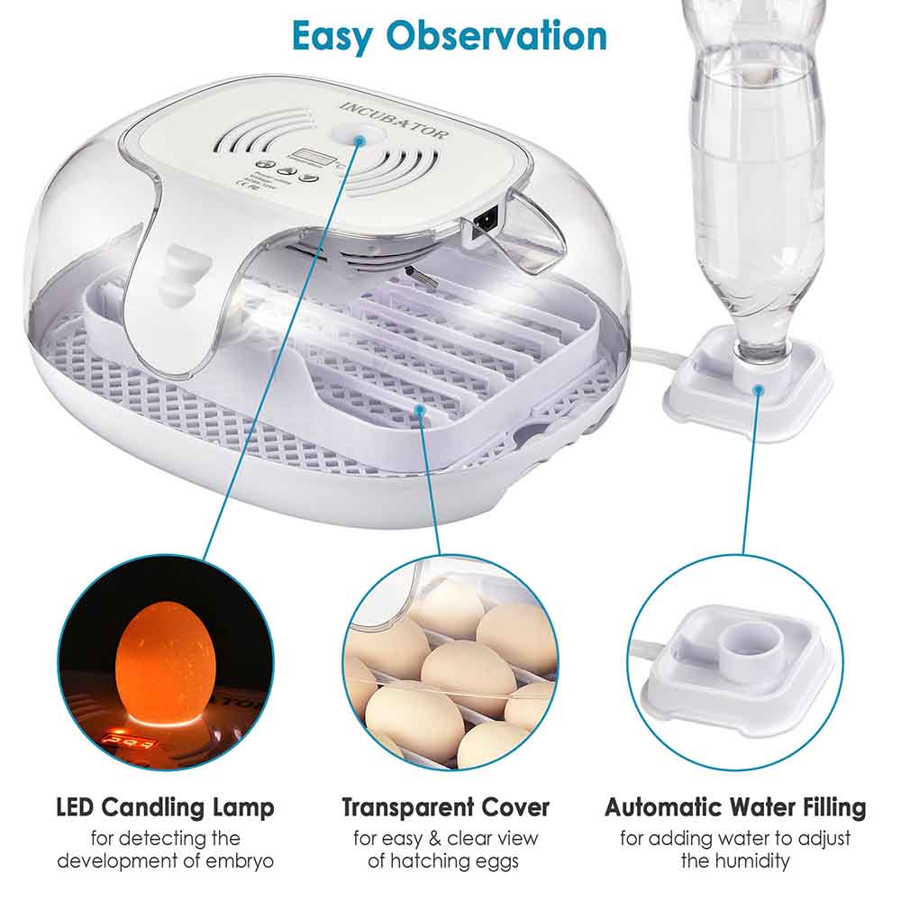 Yescom 16 Egg Incubator Auto Turner Temperature Humidity Control Image