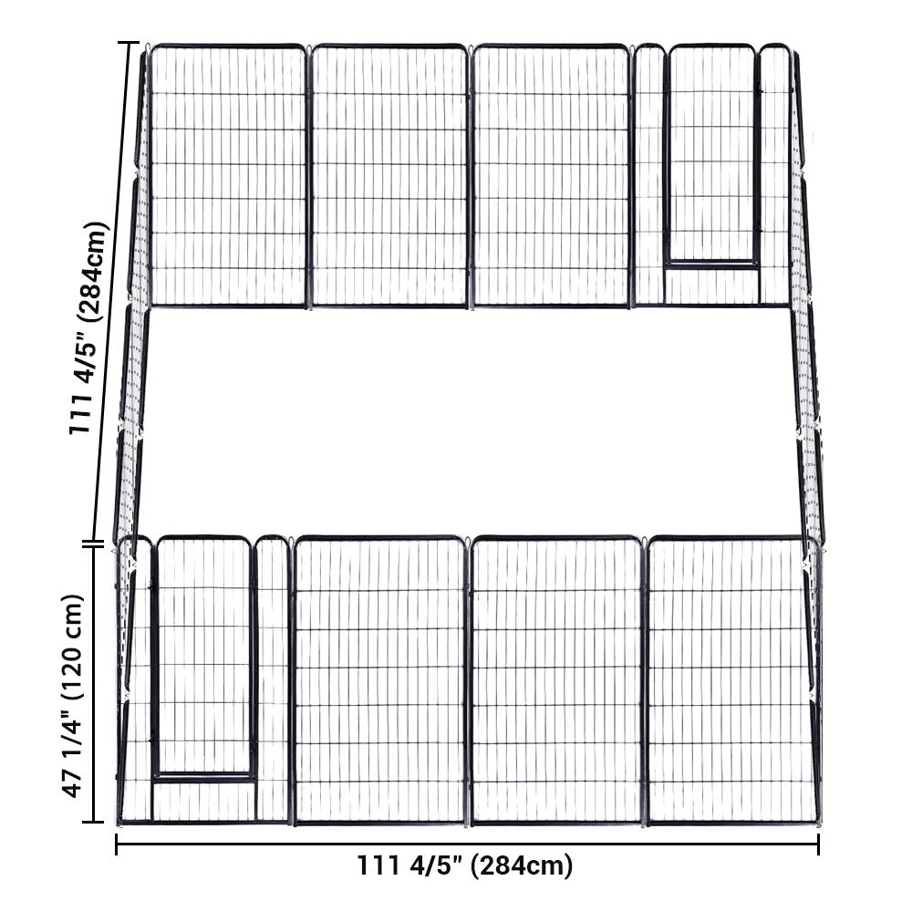 Yescom 16-Panel Dog Playpen - 47" Height Metal Exercise Pen With 2 Gates For Large Dogs, Outdoor Yard - View #10