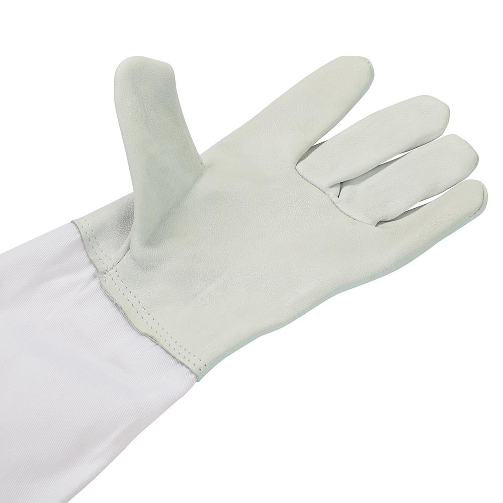 Yescom 1 Pair XL Beekeeper Protective Gloves Goatskin w/ Long Sleeves Image