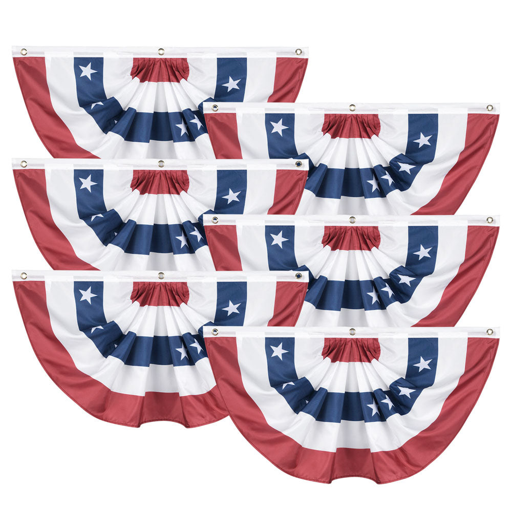 Yescom Bunting Flag USA Pleated Fan Flag 1.5x3ft, 6ct/pack Image