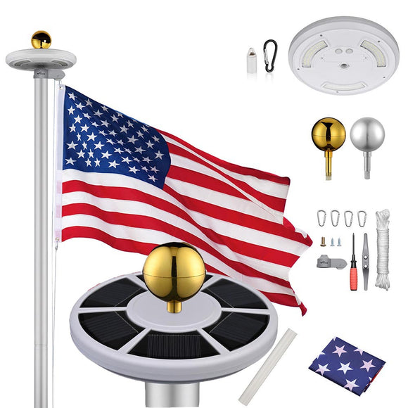 Yescom 25ft Sectional Flag Pole with Light Image