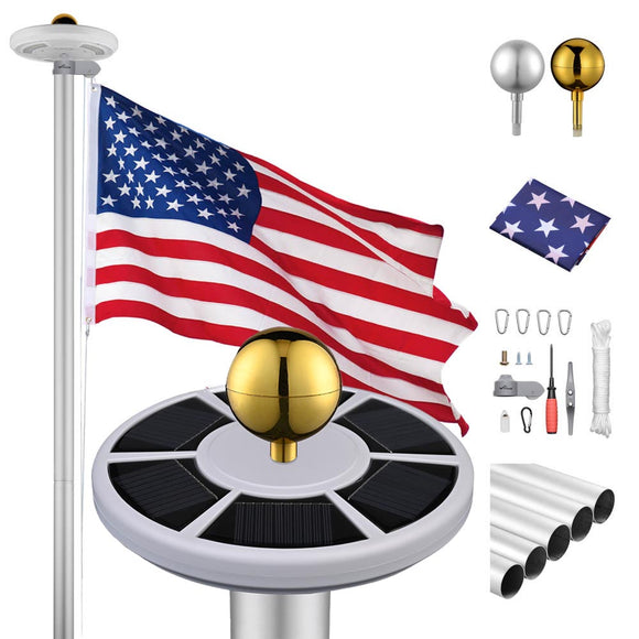 Yescom 30ft Sectional Flag Pole with Light Image