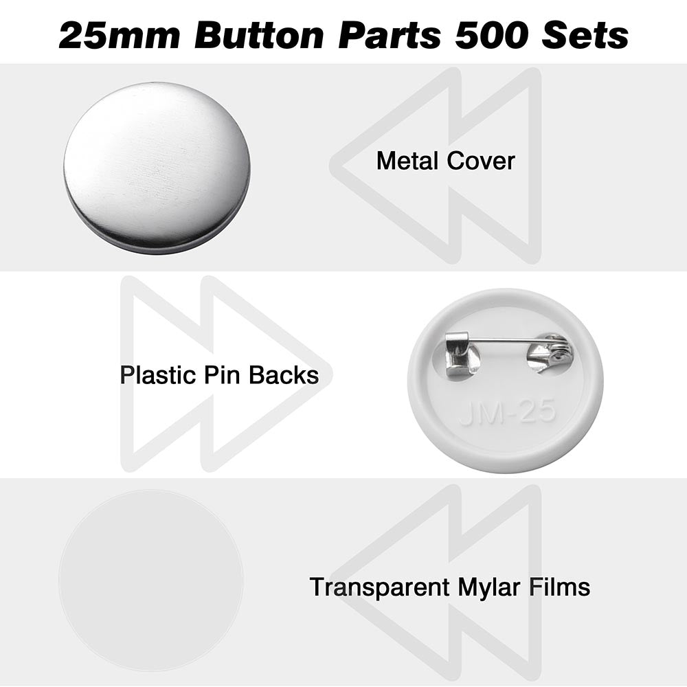 Yescom 1" Pins Parts for Backpack Badge Button Maker 500ct/Pack Image