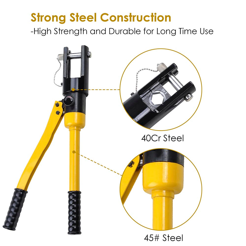 Yescom Hydraulic Cable Terminal Wire Crimping Tool 16-Ton 11pcs Image