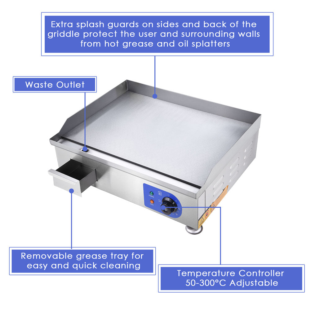 Yescom Electric Countertop Griddle Flat Grill 24in 2500W Image