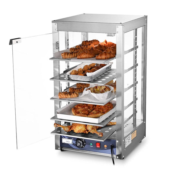 Yescom Pizza Food Warmer Commercial Countertop Display Case 5-Tier 15x15x28 Image