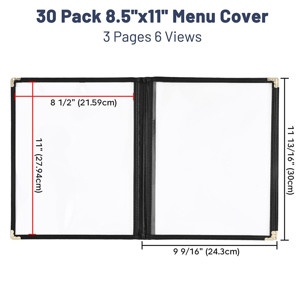Yescom 30x Menu Covers Cafe Restaurant 6 View 8.5x11 Image