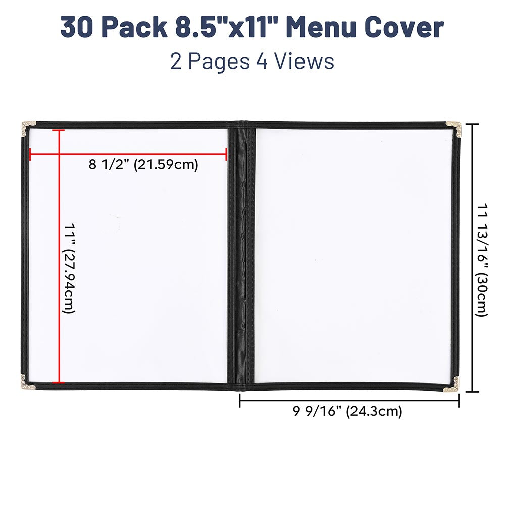 Yescom 30x Menu Covers Cafe Restaurant Double 8.5x11 Image