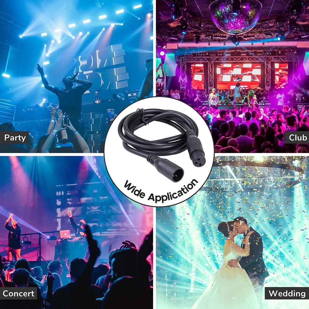 Yescom 3 Pin DJ Stage Lighting Control DMX 6ft Cable Image