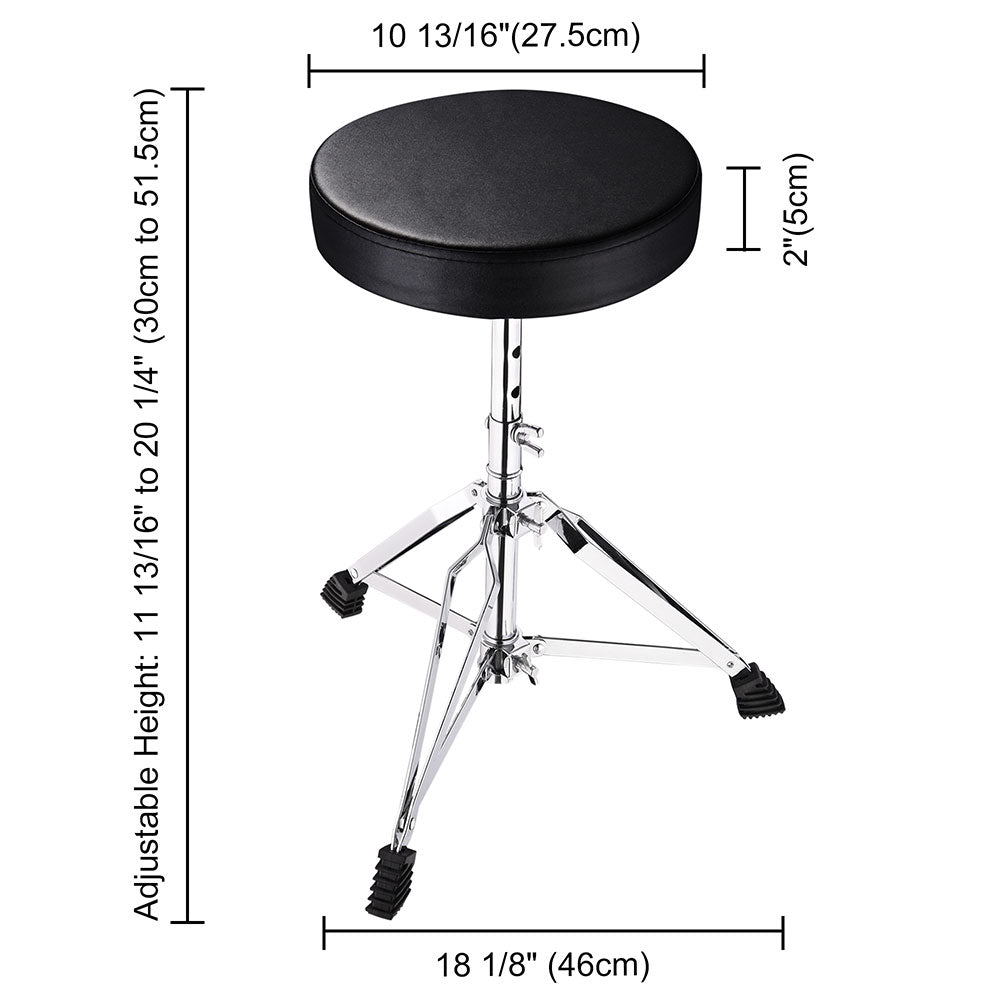 Yescom Drum Throne Adjustable Folding Swivel Padded Seat Stool Image
