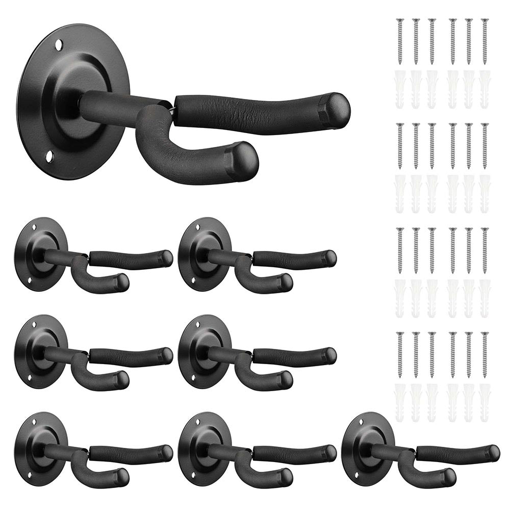 Tosnail 12 Pack Wall Mount Guitar Hangers Hooks Holders With Screws