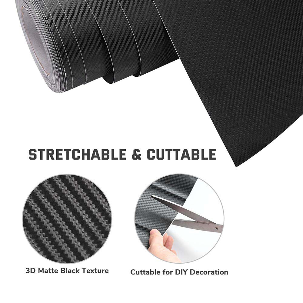 Yescom Carbon Vinyl Wrap Roll 5' x 100' Auto Car 3D Sticker Black Image