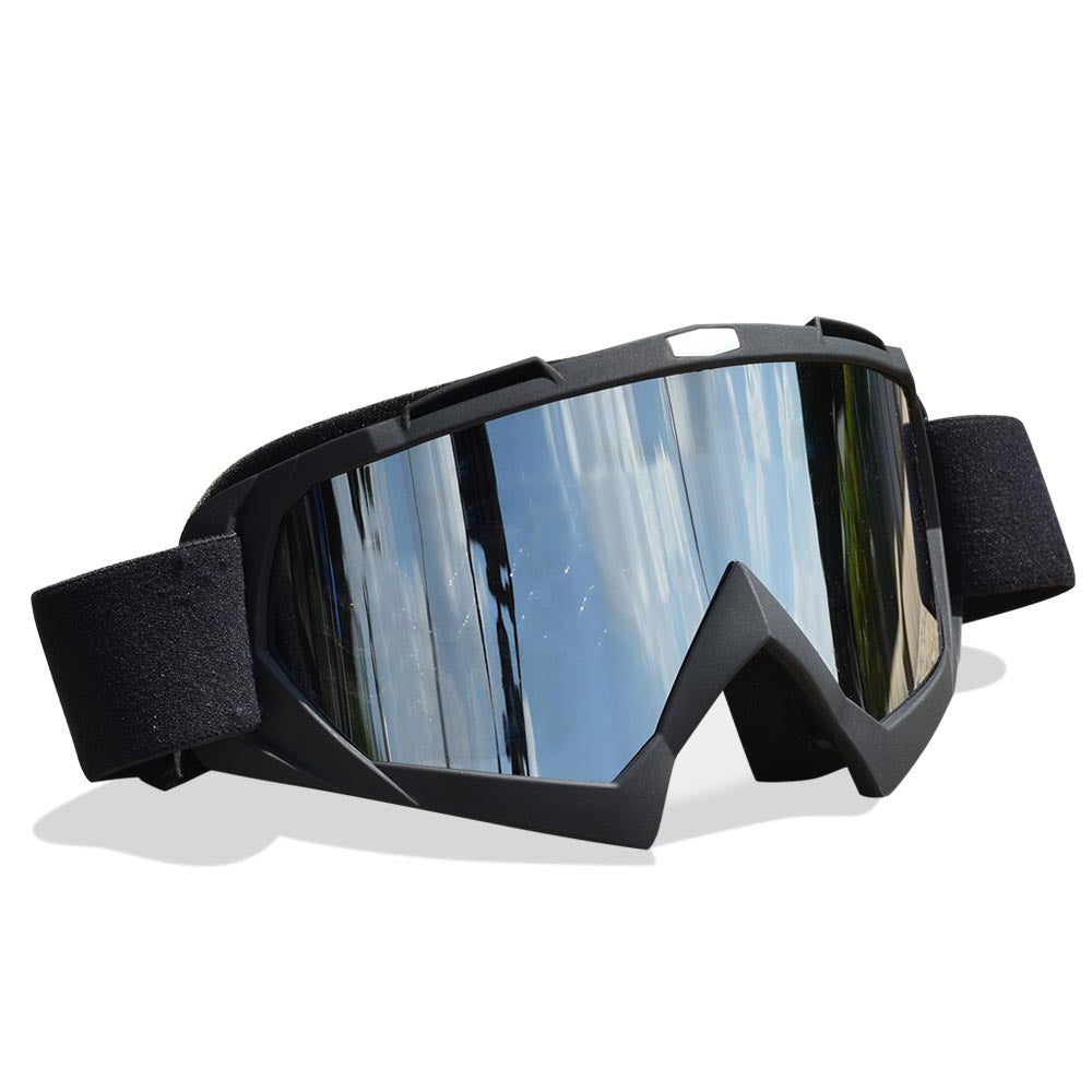 Yescom Dirt Bike Goggles Bendable Motocross ATV Riding Glasses, Silver Image